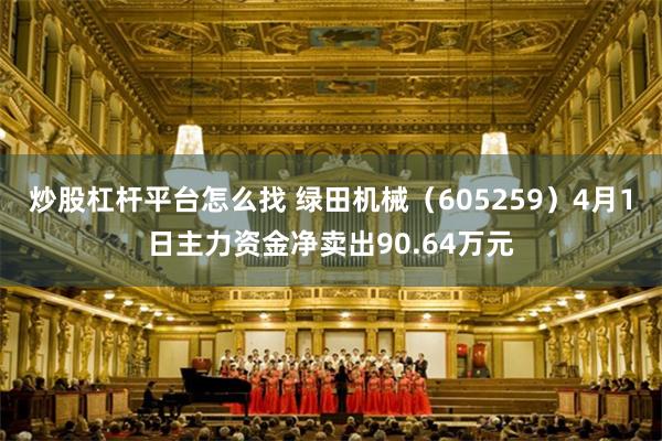 炒股杠杆平台怎么找 绿田机械（605259）4月1日主力资金净卖出90.64万元
