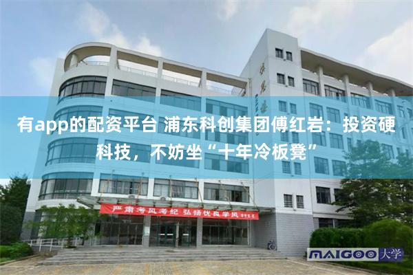 有app的配资平台 浦东科创集团傅红岩：投资硬科技，不妨坐“十年冷板凳”