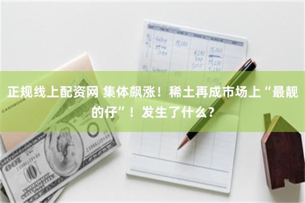 正规线上配资网 集体飙涨！稀土再成市场上“最靓的仔”！发生了什么？