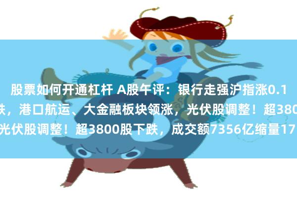 股票如何开通杠杆 A股午评：银行走强沪指涨0.19%，创指、北证50下跌，港口航运、大金融板块领涨，光伏股调整！超3800股下跌，成交额7356亿缩量1716亿