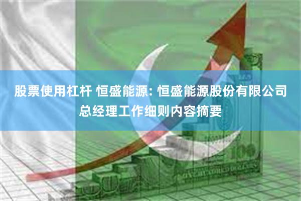 股票使用杠杆 恒盛能源: 恒盛能源股份有限公司总经理工作细则内容摘要