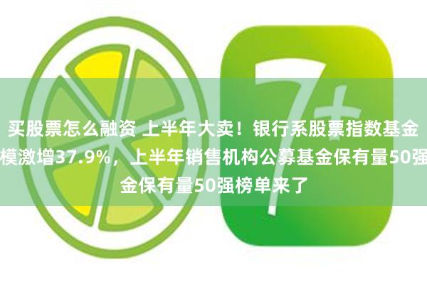 买股票怎么融资 上半年大卖！银行系股票指数基金保有量规模激增37.9%，上半年销售机构公募基金保有量50强榜单来了